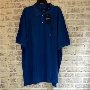 Chaps Men’s Big and Tall Polo Shirt 3XB Blue Cotton Short Sleeve Golf Casual NWT